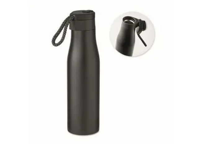 Isolierflasche 600 ml URSUS - Schwarz - Langanhaltende Temperatur TK Gruppe® Grosshandel 