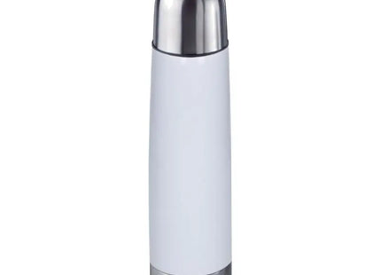 Isolierflasche Vakuum 0,5 l, lackiert - Weiß - Doppelwandige Thermoflasche - Robust und Stilvoll TK Gruppe® Grosshandel 