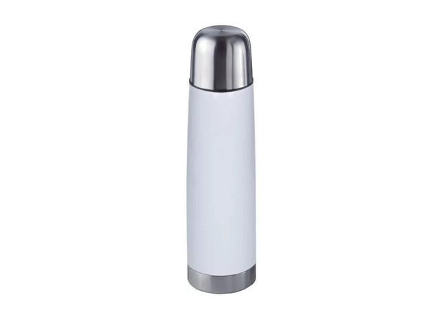 Isolierflasche Vakuum 0,5 l, lackiert - Weiß - Doppelwandige Thermoflasche - Robust und Stilvoll TK Gruppe® Grosshandel 