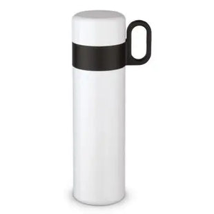 Isolierflasche mit integriertem Becher, 500ml - Reinweiß TK Gruppe® Grosshandel 