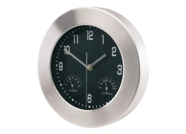 JUPITER Wanduhr - Elegantes Silber, Modernes Rundes Design, 35 cm Durchmesser TK Gruppe® Grosshandel 