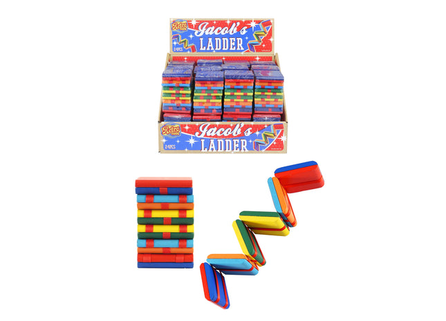 Jacobsleiter Spielzeug 5x5x8,5 cm, Klassisches Holz-Klappspiel für Kinder TK Gruppe® Grosshandel 