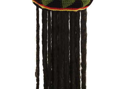 Jamaikanischer Hut mit Haaren, Deluxe-Erwachsene – Rasta-Anziehzubehör TK Gruppe® Grosshandel 