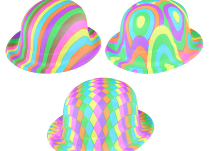 Jazzy Bowlerhut Aus Kunststoff In 3 Farben Für Erwachsene - Party Kostümzubehör TK Gruppe® Grosshandel 