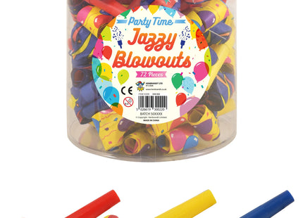 Jazzy Design Blowouts 4 cm, 3 verschiedene Farben, Partygeschenke TK Gruppe® Grosshandel 