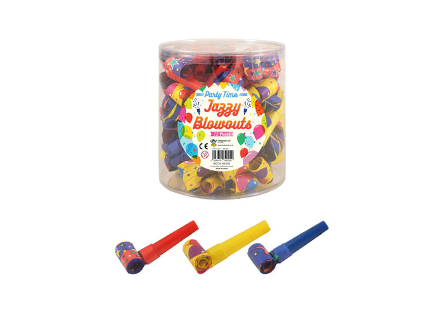 Jazzy Design Blowouts 4 cm, 3 verschiedene Farben, Partygeschenke TK Gruppe® Grosshandel 