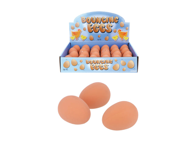 Jet-Ball, Eiförmig, 5,4 cm, Braun - Robustes Hüpfspielzeug für Kinder und Haustiere TK Gruppe® Grosshandel 