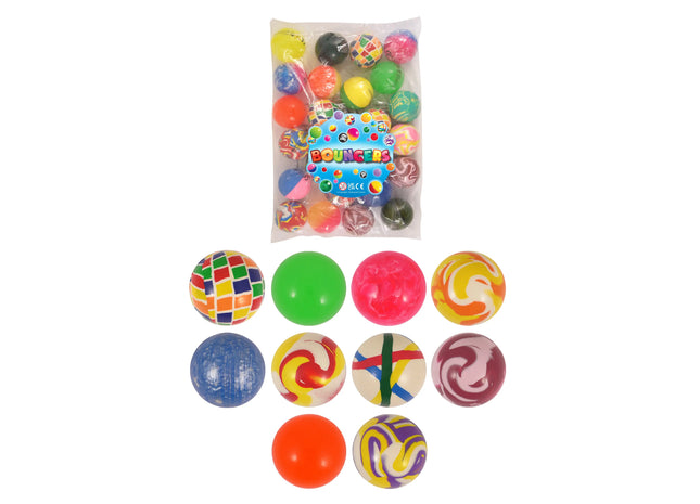 Jet-Bälle 6 cm, 10 verschiedene Farben, große Sprungbälle für Kinder und Draußenspiel TK Gruppe® Grosshandel 