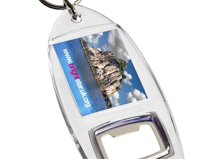 Jibe R1 Schlüsselanhänger mit Flaschenöffner - Transparent Klar TK Gruppe® Grosshandel 