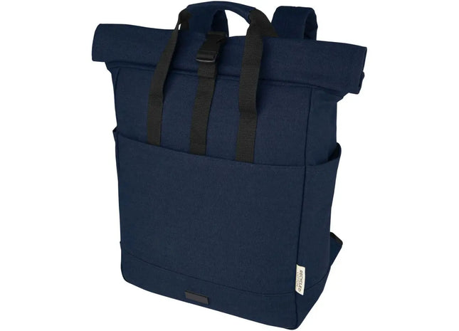 Joey 15 GRS Rolltop Laptop-Rucksack, Recyceltes Canvas – Navy TK Gruppe® Grosshandel 
