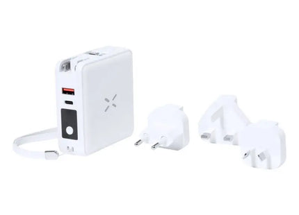 Joks Multifunktionaler Reiseadapter mit integrierter Powerbank - Weiß TK Gruppe® Grosshandel 