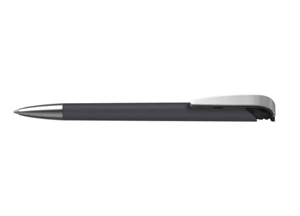 Jona MMs Softgrip Druckkugelschreiber - Schwarz & Eis-Schwarz, Ergonomisch TK Gruppe® Grosshandel 