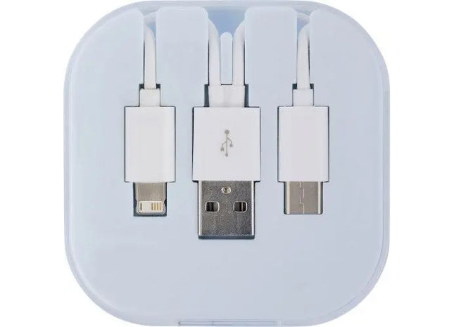Jonas Vielseitiges 4-in-1 USB-Ladekabelset - Reinweiß TK Gruppe® Grosshandel 