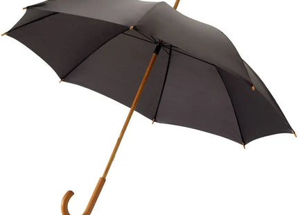 Jova 23 Regenschirm mit Holzstange und -griff – Schwarz, Elegant & Klassisch TK Gruppe® Grosshandel 
