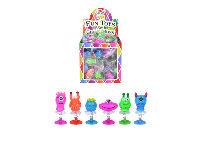 Jump-Monster-Spielzeug, 4-5 cm – 6 Designs, bunte Springfiguren für Kinder TK Gruppe® Grosshandel 