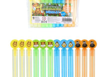 Jungle Bubble Party Tube 4ml, 10,5cm - 4Er Set Kindergeburtstag & Partyspiele TK Gruppe® Grosshandel 