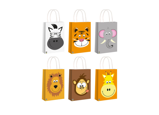 Jungle Faces Tasche mit Griff, 14x21x7 cm, 6 Sorten TK Gruppe® Grosshandel 