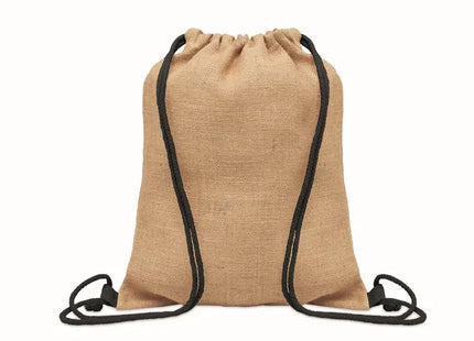 Jute Beutel mit Kordelzug FUKURO - schwarz, robust und umweltfreundlich TK Gruppe® Grosshandel 