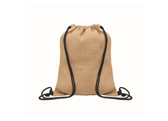 Jute Beutel mit Kordelzug FUKURO - schwarz, robust und umweltfreundlich TK Gruppe® Grosshandel 