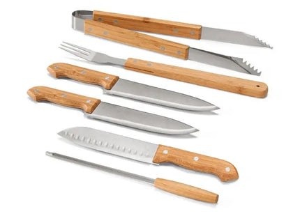 KABSA BBQ Grill-Set im Bambus-Etui - Natur, Grillbesteck-Set, Grillzubehör, umweltfreundlich TK Gruppe® Grosshandel 