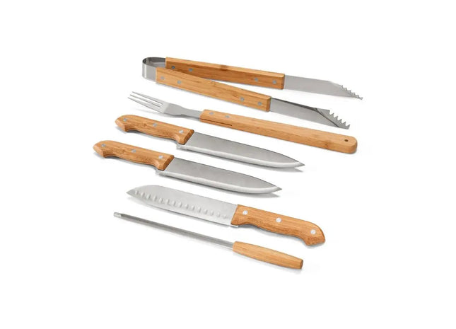 KABSA Grill-Set im Bambusetui - natur, ökologisch und praktisch für unterwegs TK Gruppe® Grosshandel 