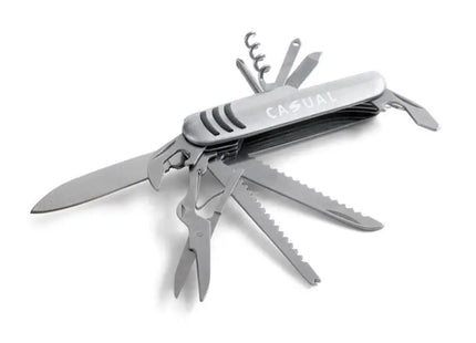 KAPRUN Multifunktions-Taschenmesser aus Edelstahl und Metall - Satinsilber, robust und vielseitig TK Gruppe® Grosshandel 