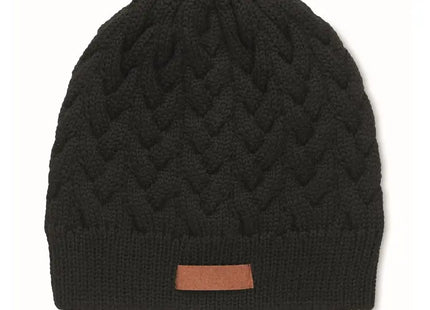 KATMAI RPET Mütze im Zopfstrickmuster – Nachhaltige Winterkopfbedeckung in Schwarz TK Gruppe® Grosshandel 