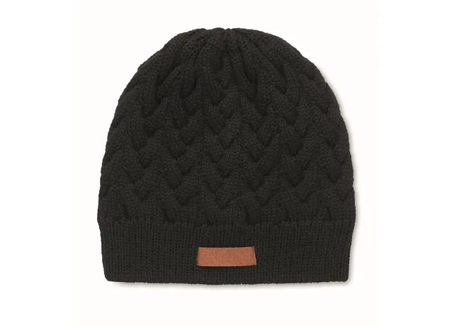 KATMAI RPET Zopfmuster-Beanie in Schwarz - Nachhaltig und Chic TK Gruppe® Grosshandel 