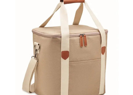 KECIL LARGE Große Canvas Kühltasche – Beige & Geräumig TK Gruppe® Grosshandel 