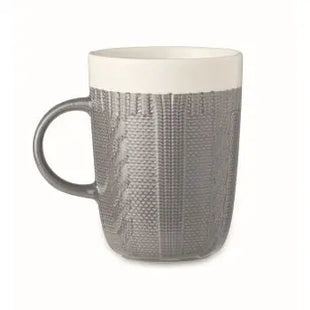 KNITTY Keramik Kaffeebecher 310 ml in Stilvollem Grau – Gemütlich und Modern TK Gruppe® Grosshandel 