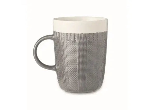 KNITTY Keramik Kaffeebecher 310 ml in Stilvollem Grau – Gemütlich und Modern TK Gruppe® Grosshandel 