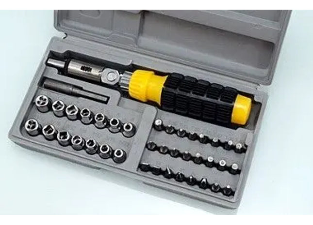 KRAFT-GRIFF SCHRAUBENDREHERSATZ ;Pro Qualität Kraft-Griff Schraubendreher-Set: Ergonomisches Schraubenzieher-Kit mit Ratsche, Phillips, Torx und Inbus - 25-teiliges Toolkit in praktischem Tragekoffer TK Gruppe® Grosshandel 