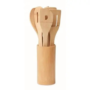 KYA Bambus Küchenutensilien-Set – Natürliches Holz, Umweltfreundlich TK Gruppe® Grosshandel 
