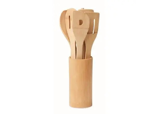 KYA Bambus Küchenutensilien-Set – Natürliches Holz, Umweltfreundlich TK Gruppe® Grosshandel 