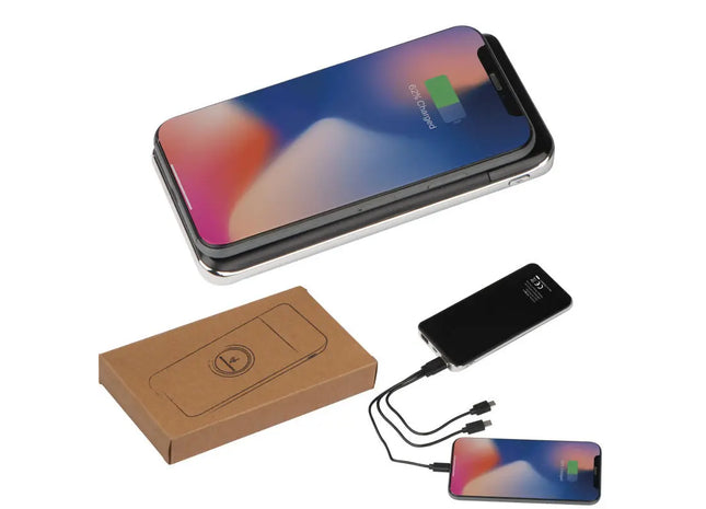 Kabellose Energiequelle 8.000mAh mit Induktionsfunktion - Schwarz TK Gruppe® Grosshandel 