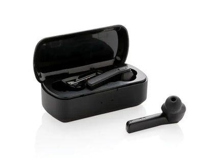 Kabellose Free Flow TWS Ohrhörer mit Ladebox - Schwarz Drahtlose Earbuds mit Ladestation TK Gruppe® Grosshandel 