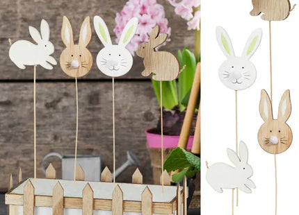 Kaninchen Pflanzstäbe, Einfaches Design, 4er Pack, ca. 30cm - Deko für den Garten TK Gruppe® Grosshandel 