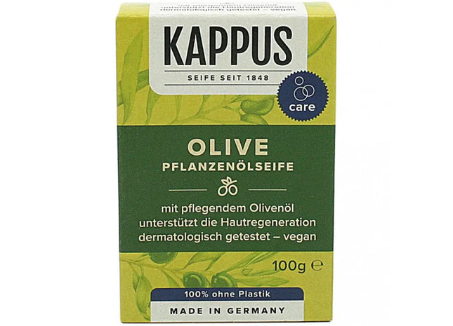 Kappus Olivenölseife, 100g – Feuchtigkeitsspendende Seife in Faltkarton TK Gruppe® Grosshandel 