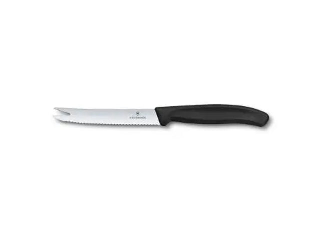 Käse- und Wurstmesser 11cm, Wellenschliff in Schwarz - Für perfekte Scheiben TK Gruppe® Grosshandel 