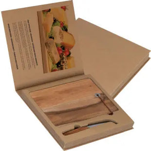 Käsegenuss-Set: Elegantes Holzbrett mit Käsemesser in Braun TK Gruppe® Grosshandel 