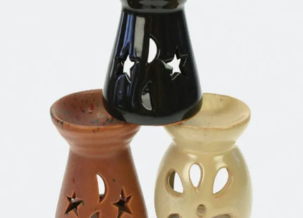 Keramik Duftöl-Wärmer, 8x8cm - 3 Farben Sortiert, Set aus 3 Aromadiffusoren TK Gruppe® Grosshandel 