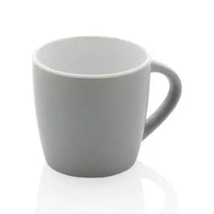 Keramiktasse innen coloriert - Grau-Weiß, Hochwertiger Becher, Spülmaschinenfest, Stilvolles Design TK Gruppe® Grosshandel 