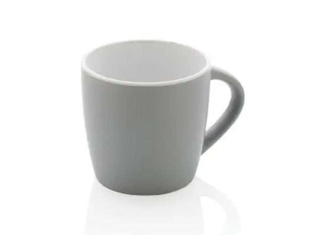 Keramiktasse innen coloriert - Grau-Weiß, Hochwertiger Becher, Spülmaschinenfest, Stilvolles Design TK Gruppe® Grosshandel 