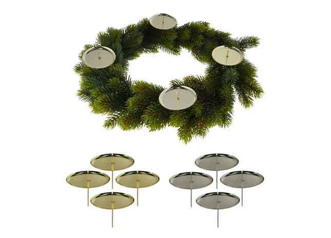 Kerzenständer Set, 4-teilig, Düsen-Design, 2 Größen, 8cm TK Gruppe® Grosshandel 