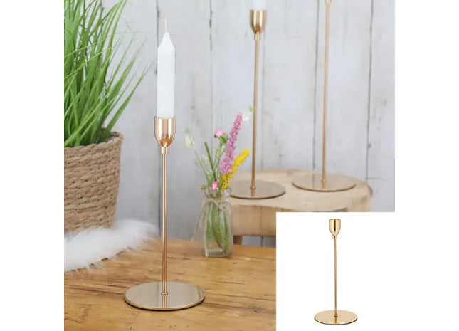 Kerzenständer Shiny, gold, 23 cm hoch – Eleganter Kerzenhalter | Moderner Wohnakzent TK Gruppe® Grosshandel 