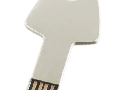 Key-Shaped USB Flash Drive - Silver - 1 GB Compact USB Memory Stick - Metallic Silver - 1 GB TK Gruppe® Grosshandel 
