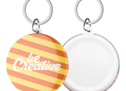 KeyBadge Maxi Button-Schlüsselanhänger in Weiß - Stilvoll & Praktisch, 100 Zeichen TK Gruppe® Grosshandel 