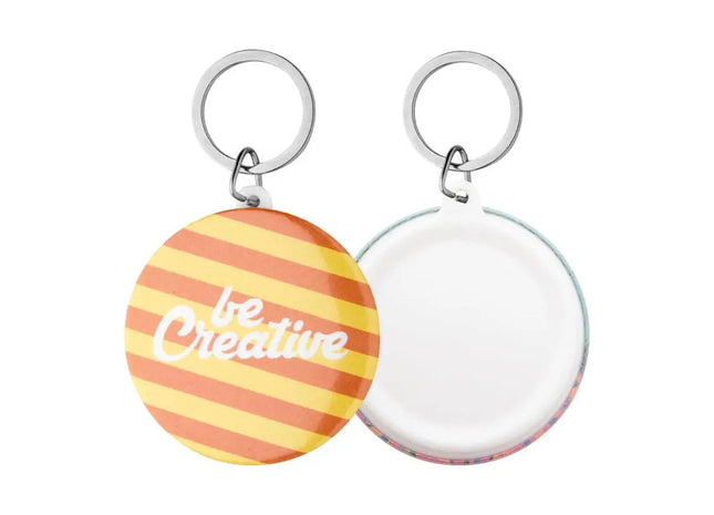 KeyBadge Maxi Button-Schlüsselanhänger in Weiß - Stilvoll & Praktisch, 100 Zeichen TK Gruppe® Grosshandel 