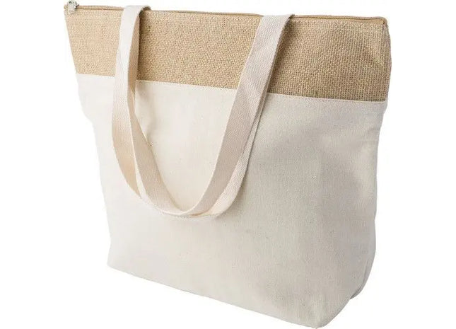 Khaki Jute-Kühltasche Randy: Umweltfreundliches Kühlzubehör für Picknicks und Ausflüge TK Gruppe® Grosshandel 