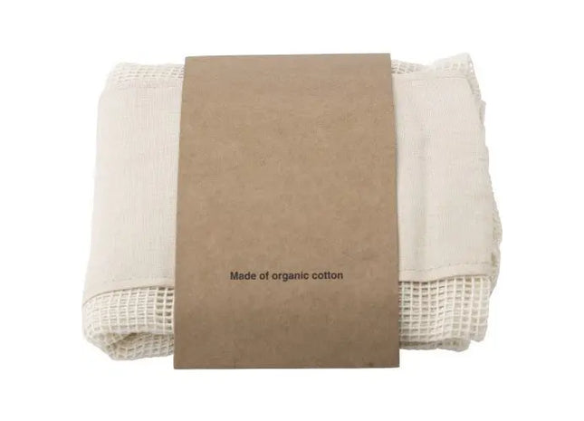 Khakifarbenes Set aus drei wiederverwendbaren Taschen aus Baumwollgewebe, Modell Adele – umweltfreundlich TK Gruppe® Grosshandel 